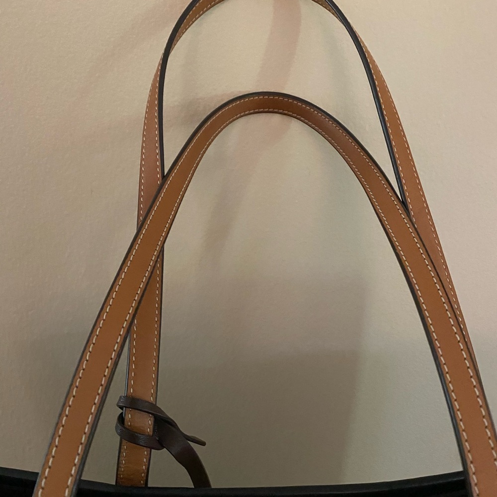 Tory Burch Plaid Gingham Tote with Tan Accents - Picture 4 of 9